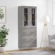 Sonata H Висок шкаф, сив сонома, 69,5x34x180 см, инженерно дърво