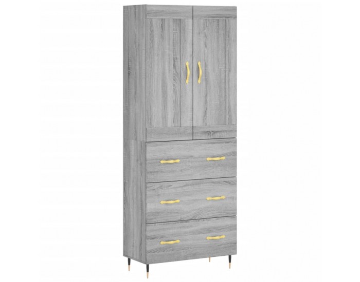 Sonata Dulap înalt, gri sonoma, 69,5x34x180 cm, lemn compozit