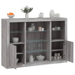 Sonata H Сайдборди с LED осветление, 3 бр, сив сонома, инженерно дърво - Corpuri, vitrine, biblioteci modulare