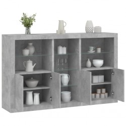 Sonata H Сайдборд с LED светлини, бетонно сив, 162x37x100 см - Corpuri, vitrine, biblioteci modulare
