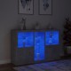 Sonata H Сайдборд с LED светлини, бетонно сив, 162x37x100 см