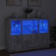 Sonata H Сайдборди с LED осветление, 3 бр, бетонно сив, инженерно дърво