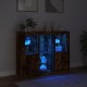 Sonata H Сайдборди с LED осветление, 3 бр, опушен дъб, инженерно дърво