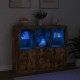 Sonata H Сайдборди с LED осветление, 3 бр, опушен дъб, инженерно дърво