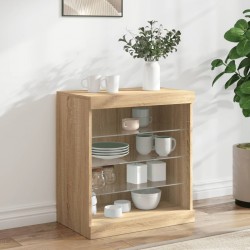Sonata H Сайдборд с LED светлини, сонома дъб, 60,5x37x67 см - Corpuri, vitrine, biblioteci modulare