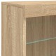 Sonata H Сайдборд с LED светлини, сонома дъб, 60,5x37x67 см