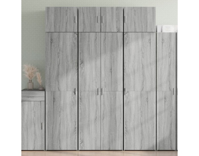 Sonata H Шкаф за съхранение, сив сонома, 70x42,5x225 см, инженерно дърво
