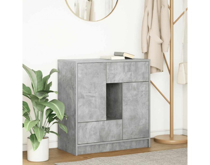 Sonata H Бюфет с чекмеджета и вратички, бетонно сив, 70,5x34x74,5 см