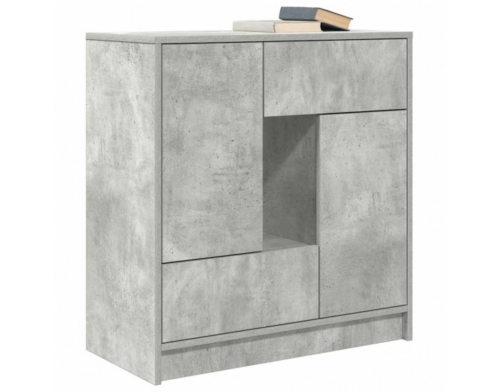 Sonata H Бюфет с чекмеджета и вратички, бетонно сив, 70,5x34x74,5 см