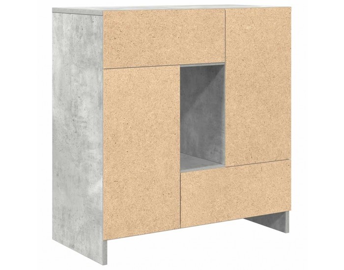 Sonata H Бюфет с чекмеджета и вратички, бетонно сив, 70,5x34x74,5 см