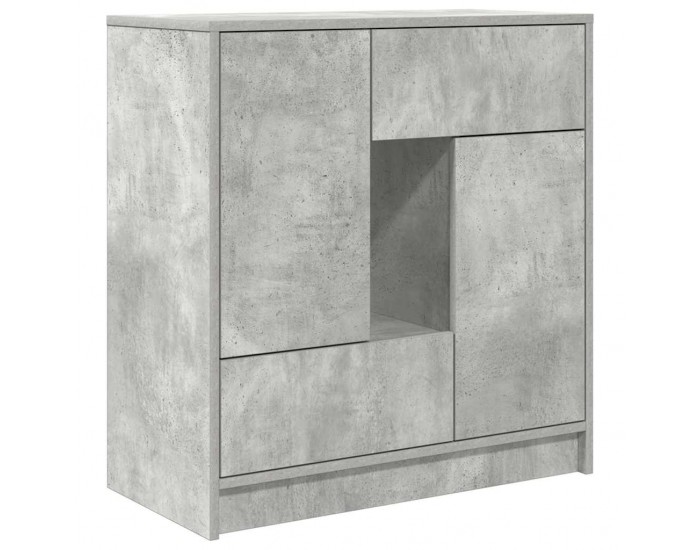 Sonata H Бюфет с чекмеджета и вратички, бетонно сив, 70,5x34x74,5 см