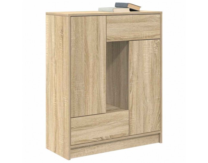 Sonata H Бюфет с чекмеджета и вратички, дъб сонома, 73x31x90 см