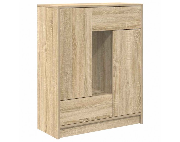 Sonata H Бюфет с чекмеджета и вратички, дъб сонома, 73x31x90 см