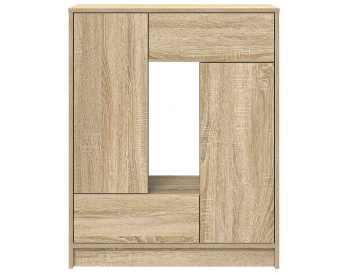 Sonata H Бюфет с чекмеджета и вратички, дъб сонома, 73x31x90 см
