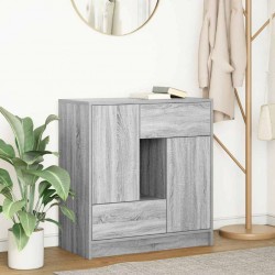 Sonata H Бюфет с чекмеджета и вратички, сив сонома, 70,5x34x74,5 см - Living