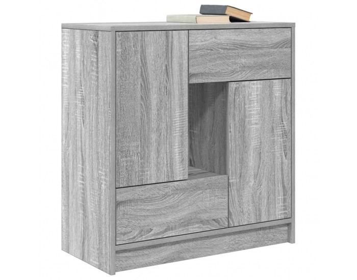 Sonata H Бюфет с чекмеджета и вратички, сив сонома, 70,5x34x74,5 см