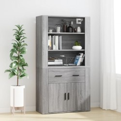 Sonata H Висок шкаф, сив сонома, инженерно дърво - Corpuri, vitrine, biblioteci modulare
