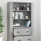 Sonata H Висок шкаф, бетонно сив, инженерно дърво