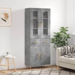 Sonata H Висок шкаф, бетонно сив, 69,5x34x180 см, инженерно дърво - Corpuri, vitrine, biblioteci modulare