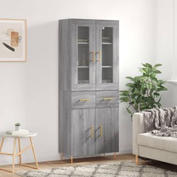 Sonata Dulap înalt, gri sonoma, 69,5x34x180 cm, lemn compozit