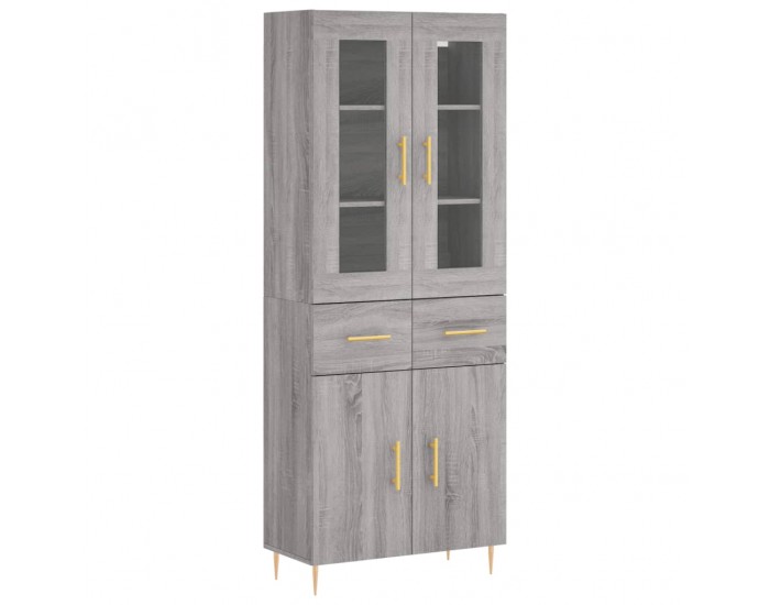 Sonata Dulap înalt, gri sonoma, 69,5x34x180 cm, lemn compozit