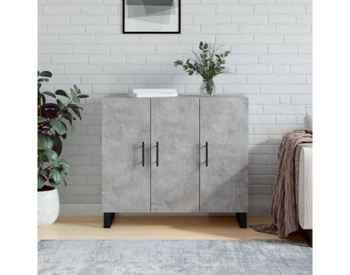 Sonata H Сайдборд, бетонно сив, 90x34x80 см, инженерно дърво