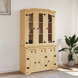 Sonata H Висок шкаф Corona, кафяв, 112x43x196 см, мексикански бор масив - Corpuri, vitrine, biblioteci modulare