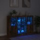 Sonata H Сайдборди с LED осветление, 3 бр, опушен дъб, инженерно дърво