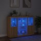 Sonata H Сайдборди с LED осветление, 3 бр, дъб сонома, инженерно дърво