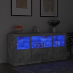 Sonata H Сайдборд с LED светлини, бетонно сив, 142,5x37x67 см - Corpuri, vitrine, biblioteci modulare