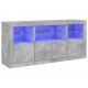 Sonata H Сайдборд с LED светлини, бетонно сив, 142,5x37x67 см