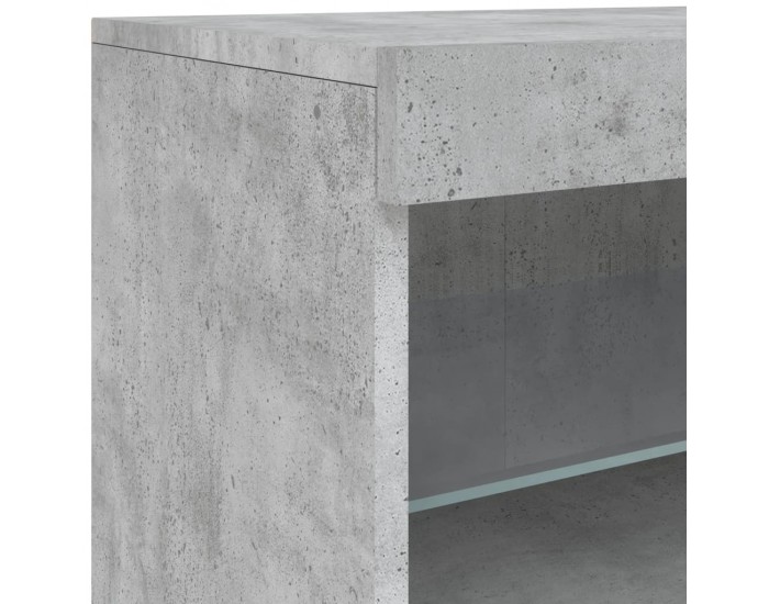 Sonata H Сайдборд с LED светлини, бетонно сив, 142,5x37x67 см