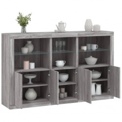 Sonata H Сайдборд с LED светлини, сив сонома, 162x37x100 см - Corpuri, vitrine, biblioteci modulare
