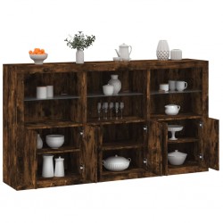 Sonata H Сайдборд с LED светлини, oпушен дъб, 181,5x37x100 см - Corpuri, vitrine, biblioteci modulare