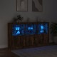 Sonata H Сайдборд с LED светлини, oпушен дъб, 181,5x37x100 см
