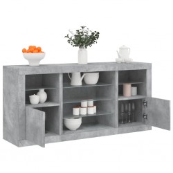 Sonata H Сайдборд с LED светлини, бетонно сив, 142,5x37x67 см - Corpuri, vitrine, biblioteci modulare