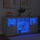 Sonata H Сайдборд с LED светлини, бетонно сив, 142,5x37x67 см