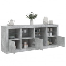 Sonata H Сайдборд с LED светлини, бетонно сив, 164x37x67 см - Corpuri, vitrine, biblioteci modulare
