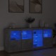 Sonata H Сайдборд с LED светлини, бетонно сив, 164x37x67 см