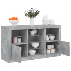 Sonata H Сайдборд с LED светлини, бетонно сив, 123x37x67 см - Corpuri, vitrine, biblioteci modulare