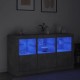 Sonata H Сайдборд с LED светлини, бетонно сив, 123x37x67 см