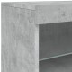 Sonata H Сайдборд с LED светлини, бетонно сив, 123x37x67 см