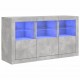 Sonata H Сайдборд с LED светлини, бетонно сив, 123x37x67 см