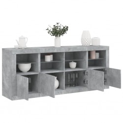 Sonata H Сайдборд с LED светлини, бетонно сив, 163x37x67 см - Corpuri, vitrine, biblioteci modulare