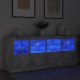 Sonata H Сайдборд с LED светлини, бетонно сив, 163x37x67 см