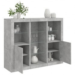 Sonata H Сайдборди с LED осветление, 3 бр, бетонно сив, инженерно дърво - Corpuri, vitrine, biblioteci modulare