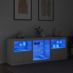 Sonata H Сайдборд с LED светлини, бял, 181,5x37x67 см - Corpuri, vitrine, biblioteci modulare