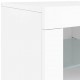 Sonata H Сайдборд с LED светлини, бял, 181,5x37x67 см