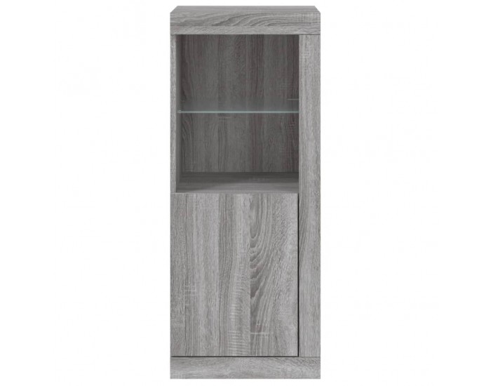 Sonata H Сайдборд с LED светлини, сив сонома, 41x37x100 см