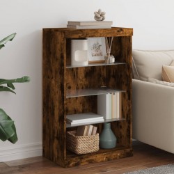 Sonata H Сайдборд с LED светлини, oпушен дъб, 60,5x37x100 см - Corpuri, vitrine, biblioteci modulare